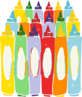 flat color illustration of a cartoon crayons png