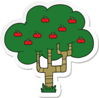 sticker of a cartoon apple tree png