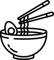 Ramen outline illustration vector