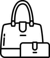 Handbag outline illustration vector