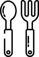 Cutlery outline illustration vector