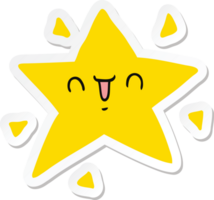 adesivo de uma estrela feliz de desenho animado png