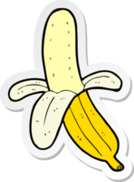 pegatina de un plátano pelado de dibujos animados png