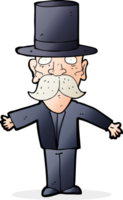 cartoon man wearing top hat png