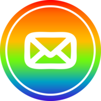 envelope letter circular in rainbow spectrum png