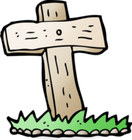 Cartoon Holzkreuz Grab png