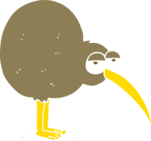 flat color illustration of a cartoon kiwi png