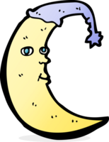 caricature de lune endormie png