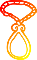 pendentif de dessin animé de dessin de ligne de gradient chaud png