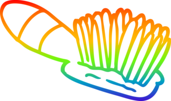 regenbooggradiënt lijntekening cartoon haarborstel png