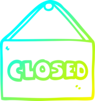 cold gradient line drawing cartoon closed sign png