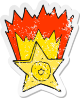 retro verontrust sticker van een tekenfilm sheriff insigne png