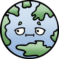 gradient shaded cartoon planet earth png