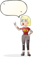 speech bubble cartoon rock girl png