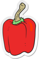 pegatina de un pimiento rojo de dibujos animados png