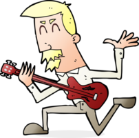homem dos desenhos animados tocando guitarra elétrica png
