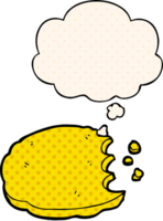 cartoon cookie and thought bubble in comic book style png