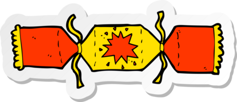 sticker of a cartoon christmas cracker png