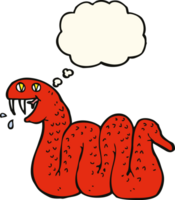 serpent de dessin animé avec bulle de pensée png