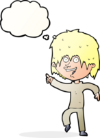 cartoon happy boy with thought bubble png