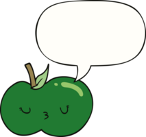 cartoon cute apple and speech bubble png