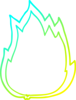 cold gradient line drawing cartoon fire png