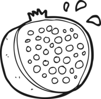 black and white cartoon pomegranate png