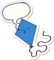 cartoon kite and speech bubble sticker png