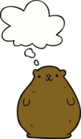 cartoon bear and thought bubble png