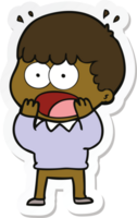 sticker of a cartoon shocked man png