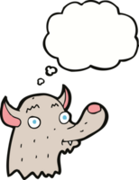 cartoon happy wolf with thought bubble png