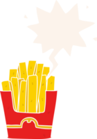 cartone animato cibo spazzatura patatine fritte e fumetto in stile retrò png