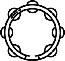 Tambourine outline illustration vector