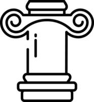 Ionic greek pillar outline illustration vector