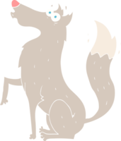 illustrazione a colori piatta di un lupo cartone animato png