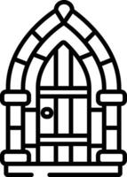 Castle door round outline illustration vector