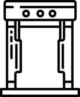 Metal detector outline illustration vector