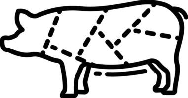 pork food outline illustration vector