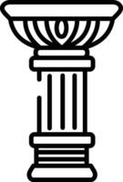 Lotus greek pillar outline illustration vector