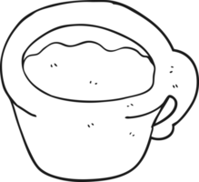 black and white cartoon coffee mug png