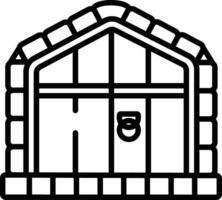 Fort door outline illustration vector