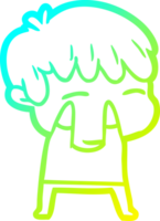 frío gradiente línea dibujo dibujos animados curioso chico png