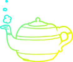 teiera con disegno a linea a gradiente freddo png