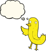 funny cartoon bird with thought bubble png