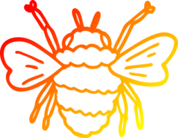 warm gradient line drawing cartoon bee png