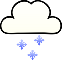 nube de nieve de dibujos animados sombreado degradado png