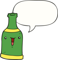 Cartoon-Bierflasche und Sprechblase png