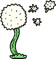 cartoon doodle blowing dandelion png