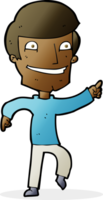 cartoon happy man pointing png