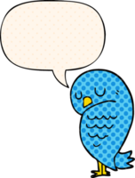 cartoon bird and speech bubble in comic book style png